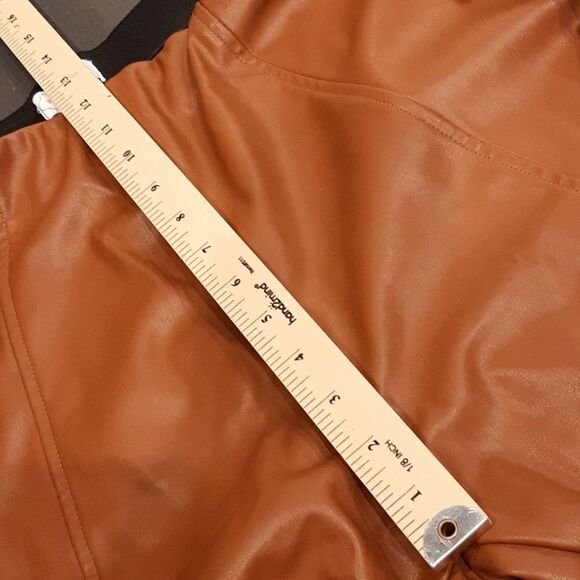 Brown Faux Leather Shirt and Pants Set - Picture 8 of 13